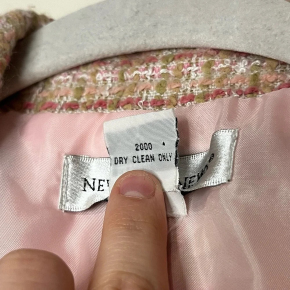 VTG Tweed Lolita Kawaii Preppy Light Academia Ruffles Peacoat - Picture 5 of 11